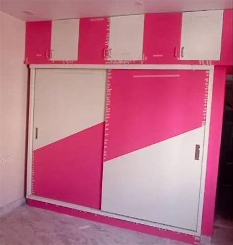 Pooja Plywood Pink White Wooden Wardrobe Size 4 Ft W 3 Ft H At Rs