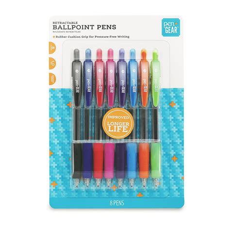 Pen Gear Retractable Ballpoint 8pk Assorted Walmart