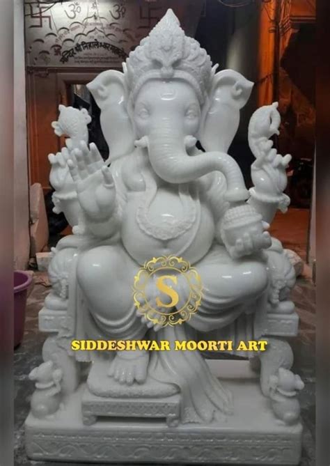 Multicolor Jaipur White Marble Ganesh Statue Size Ft At Rs