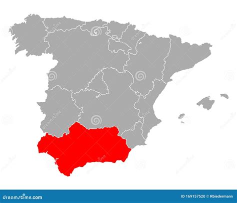 Mapa De Andalucía En España Stock de ilustración Ilustración de fondo