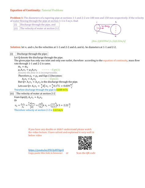 Continuity Equation Tutorial Solved Problem Step By Step Clear