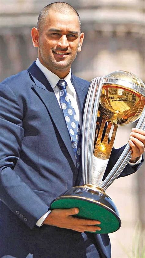 Dhoni With Icc Cricket World Cup Dhoni Icc Cricket World Cup Cricketer Batsman Captain