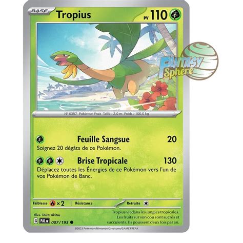 Tropius Reverse 7 193 Ecarlate et Violet Evolution à Paldea