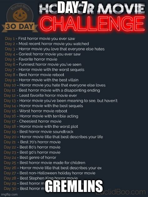 Day Horror Movie Challenge Imgflip