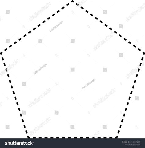 Pentagon Shape Dashed Symbol Vector Icon Stock Vector Royalty Free