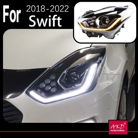 Akd Car Model Head Lamp For Suzuki Swift Headlights 2018 2022 Swift Led