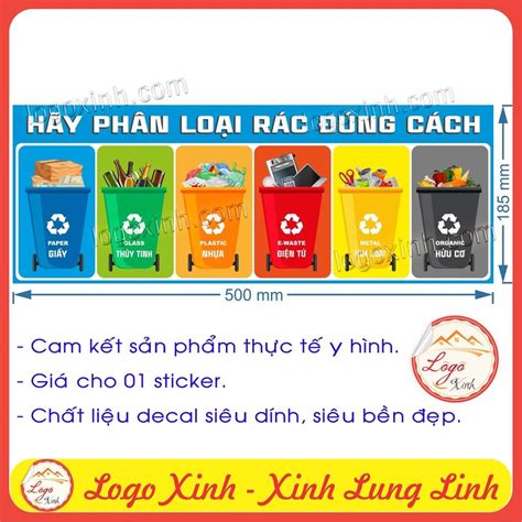 Mua LOGO STICKER TEM DÁN HÃY PHÂN LOẠI RÁC THEO QUY ĐỊNH BẢNG PHÂN CHIA