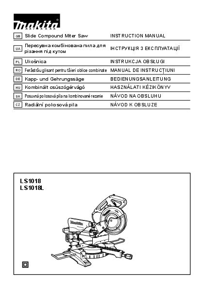 Makita Ls L Slide Compound Miter Saw Manual Instruction Guide