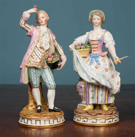 Lot 45 Two Meissen Style Porcelain Courtly Figures