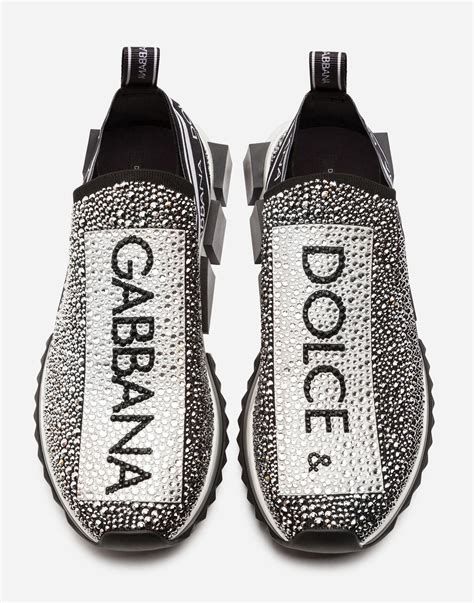 Dolce And Gabbana Synthetic Sorrento Sneakers With Rhinestones In Silver Metallic For Men Lyst