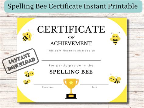 Spelling Test Games, 1st Grade Spelling, Spelling Bee, Bee Certificate ...