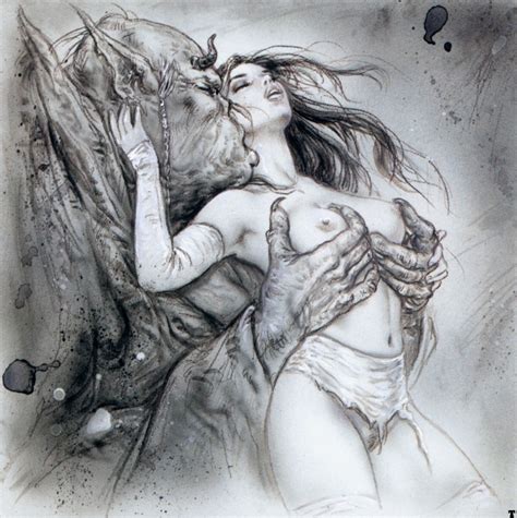 Rule 34 Breast Grab Breasts Female Human Kissing Luis Royo Male Monster Ogre Size Difference