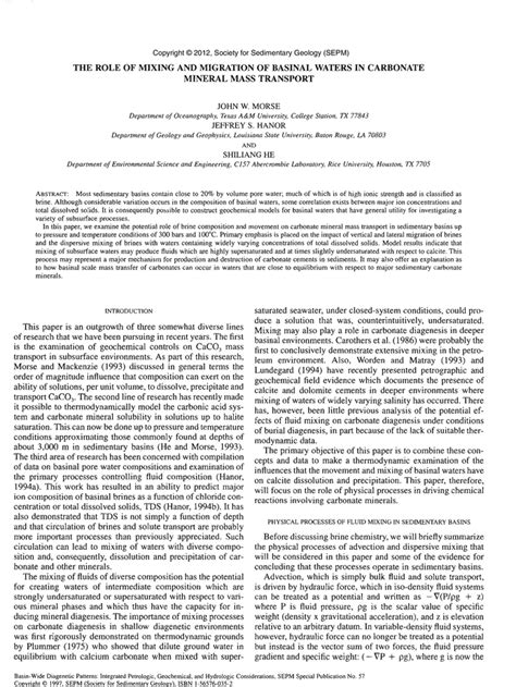 AAPG Datapages Archives The Role Of Mixing And Migration Of Basinal