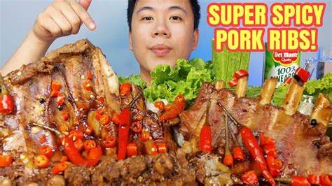 Super Spicy Pork Ribs Mukbang Spicy Pork Mukbang Pinoy Mukbang Mukbanger Mukbang Asmr