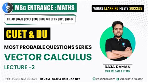 Cuet Pg Mathematics Most Important Questions On Vector Calculus L