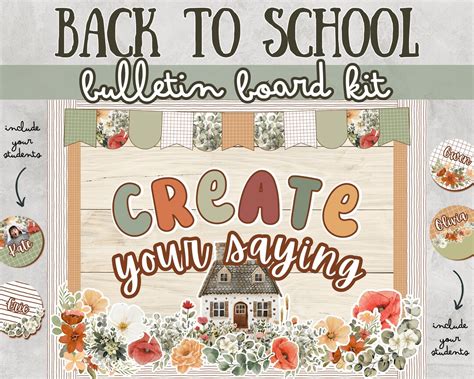 Welcome Back to School Bulletin Board Kit Flowers Back to School ...