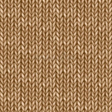 Beige Brown Realistic Knitted Seamless Pattern Watercolor Hand Paint