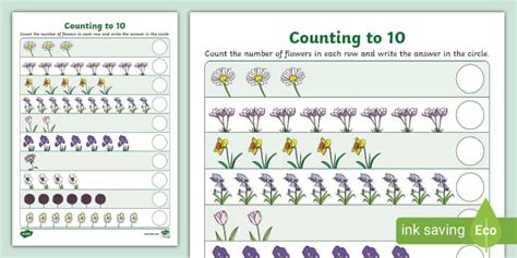 👉 Spring Flowers Counting To 10 Activity Teacher Made