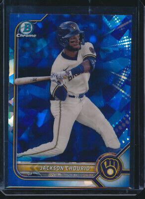 JACKSON CHOURIO 2022 Bowman Chrome Draft SAPPHIRE EDITION Brewers