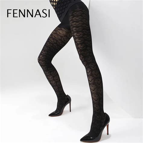 FENNASI Autumn Winter Jacquard Floral Women S Pantyhose Flower Floral