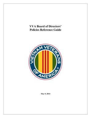 Fillable Online Vva VVA Board Of Directors Policies Reference Guide