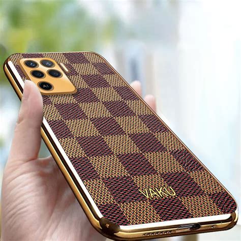 Vaku ® Oppo F19 Pro Cheron Leather Electroplated Soft Tpu Back Cover F19 Pro Oppo Mobile