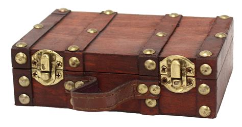 Brown Large Wooden Storage Trunk with Lockable Latch - Vintiquewise