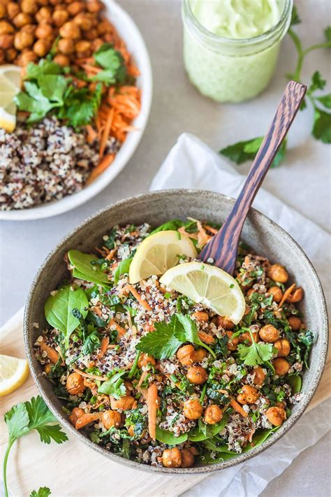 This Vegan Quinoa Buddha Bowl Uses Kale And Roasted Chickpeas And Is