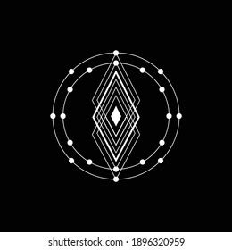 Symbol Tatto Pentagram Line Art Icon Stock Vector (Royalty Free ...