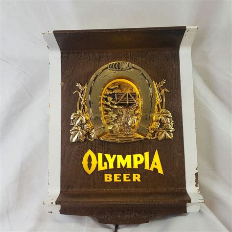 Vintage Olympia Beer Lighted Sign Good Luck Horseshoe 1974 Man Cave Etsy