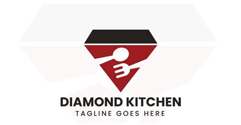 Diamond Kitchen Food Restaurant Logo - TemplateMonster