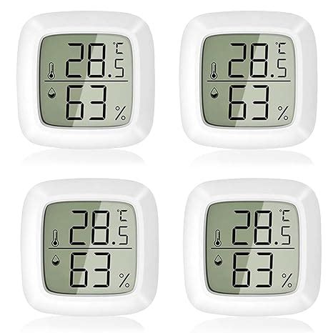 Mini Thermomètre Hygromètre Intérieur 4 Pièces LCD Digital Thermo