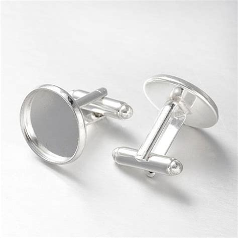 Silver Cufflink Blanks - Sugarbird Weddings