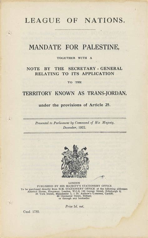 PALESTINE – THE ESTABLISHMENT OF THE BRITISH MANDATE | Christie's