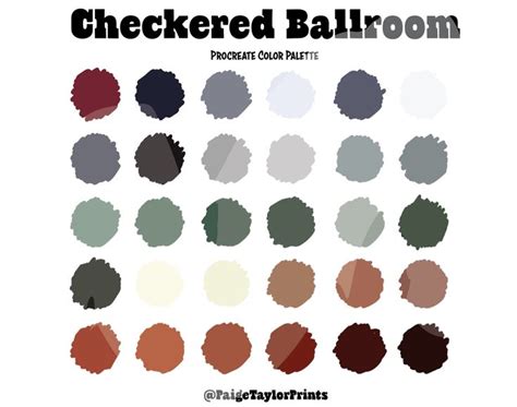 Checkered Ballroom Procreate Color Palette Colorful Palette Color