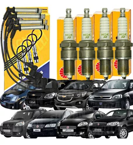 Kit Cabos E Velas Corsa Celta Meriva Montana Cobalt Spin