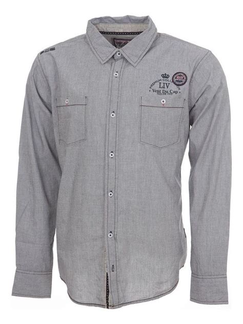 Chemise manches longues garçon ECLOUDS VENT DU CAP Gris Kiabi