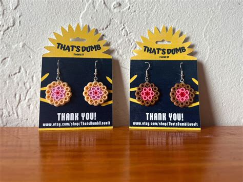 Tiddy Earrings Handmade Perler Bead Earrings Etsy