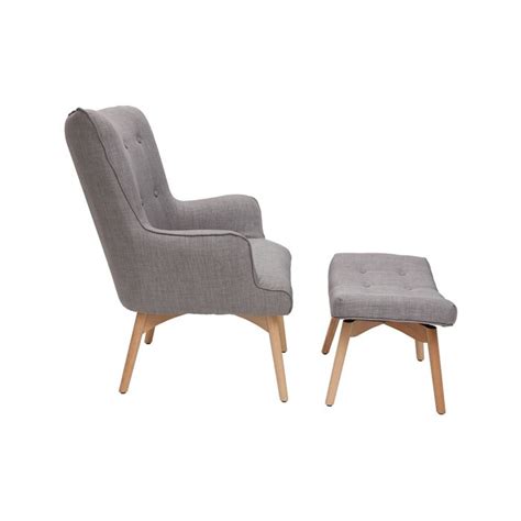 Miliboo Fauteuil Design Scandinave Et Son Repose Pied Gris Clair Et