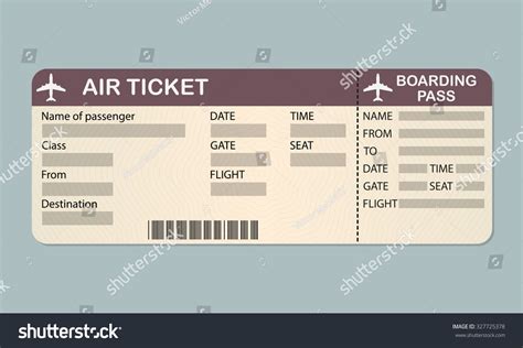 Airline Boarding Pass Ticket Template Detailed