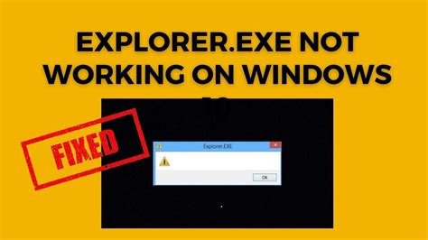 How To Fix Explorer Exe Not Working On Windows 10 Youtube