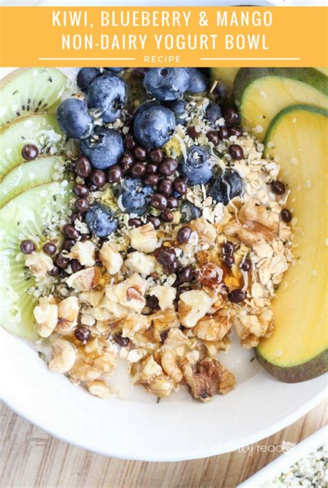 Kiwi Blueberry And Mango Non Dairy Yogurt Bowl