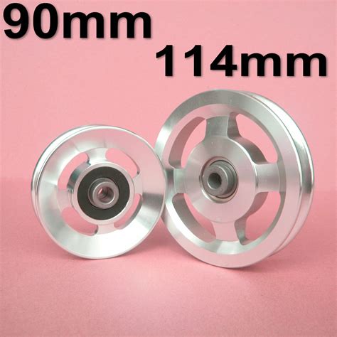 Universal 90 114mm Aluminium Alloy Bearing Pulley Wheel Cable Gym