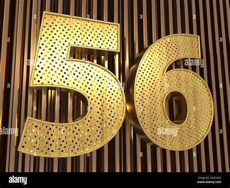 Number 56 Number Fifty Six Perforated With Small Holes On The Metal