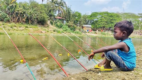 Best Fishing Video Catching Catch Fish By Hook Village Fishing