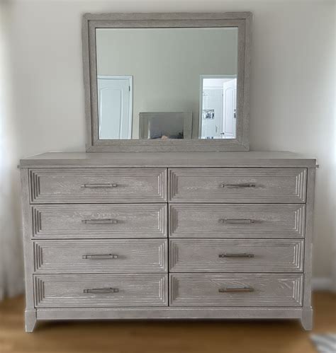 Liberty Furniture Belmar Drawer Dresser With Mirror In Washed Taupe