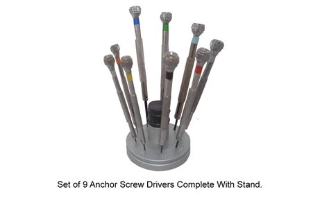 Set Of 9 Anchor Screw Drivers Complete With Stand