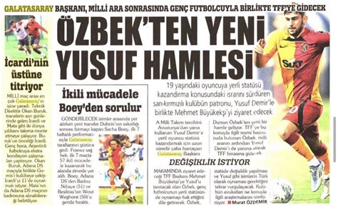 Pirana on Twitter ÖZBEKTEN YENİ YUSUF HAMLESİ Galatasaray Başkanı