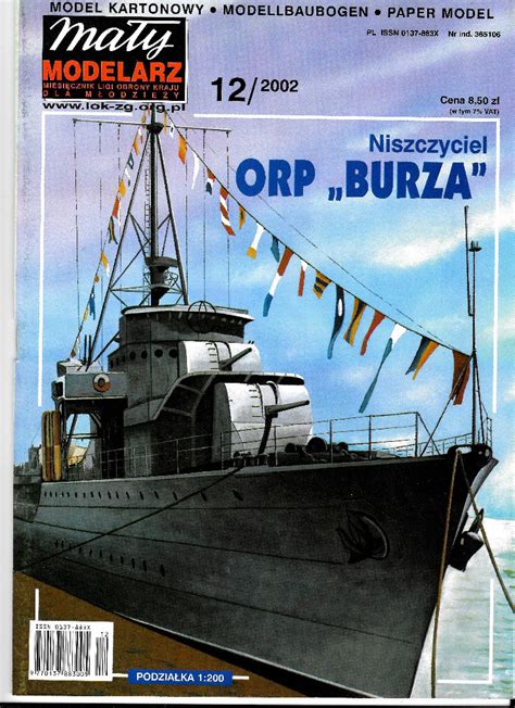 Mały Modelarz 12 2002 ORP BURZA model 1 200 orygin Warszawa Kup