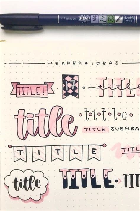 Best Pink Bullet Journal Headers For Inspiration In Crazy